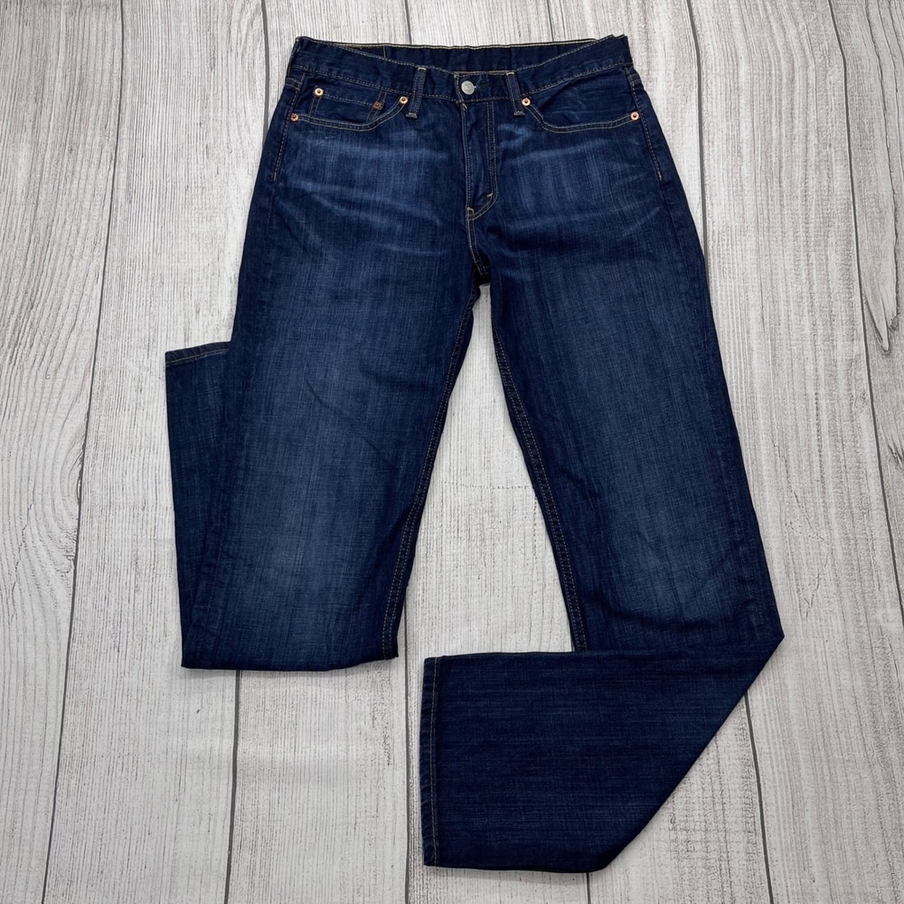 Levis 514 Straight Fit Dark Wash Indigo Denim Jeans Mens 32x34 00514-0541
